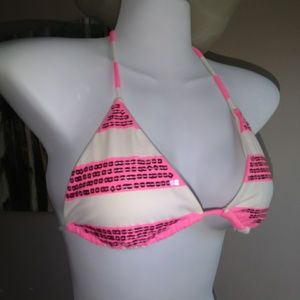 2 pc Victoria's Secret Pink/White sequin triangle